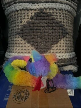 Colorful Plush Snake Small Pet Toy - Rainbow